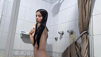 Steamy shower sex with a gorgeous college babe