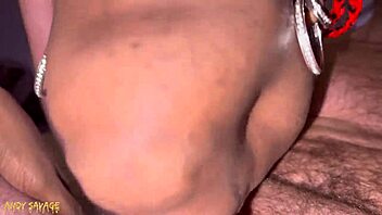 black milf blowjob & creampie with white king