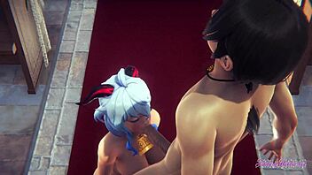 ganyu sucks and fucks in genshin church