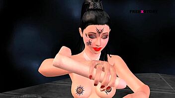 indian girl in cartoon has solo fun