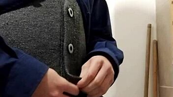 skinny girl masturbates to huge cumshot again