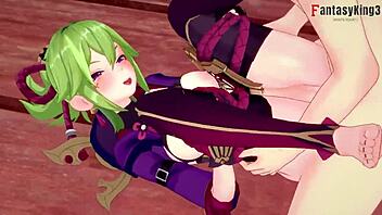 Kuki Shinobu's big tits and ass get fucked in Genshin Impact.