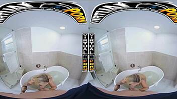 blonde pawg kali roses in vr bathroom scene 😎