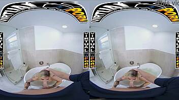 blonde pawg kali roses in vr bathroom scene 😎