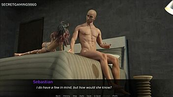 Succubus enjoys anal toy play in cartoon dating game