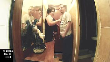 Slamming the chubby girl between tight walls