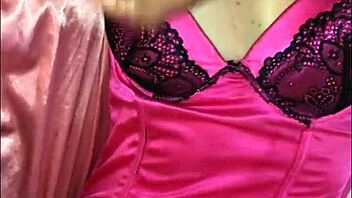 Satin lingerie and corset bra, panties, and heels - a tantalizing visual feast