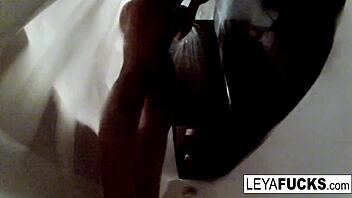 why does leya falcon film in shower?