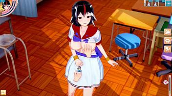 touhou seija breast rubbing in 3d anime game