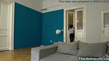 Coco demal and blonde babe in glasses give pov blowjob and fucking