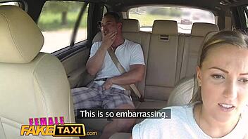 Female Fake Taxi Driver with Massive Tits Craves Hard Cock on Backseat. Real Action with Intense Cumshot!