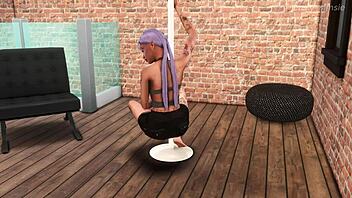 stripper in sims 4 sucks multiple big black cocks for creampies