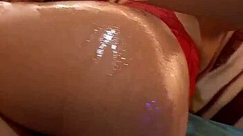 Petite babe unwraps Christmas toys for fingering fun