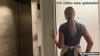 Ukrainian janitoress arrested and vigorously penetrated in the restroom