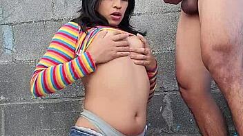 Epic Blowjob From Brunette In Long Striped Socks!