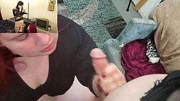 Bbw tranny Pinky cums from sucking big cock