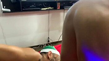 Two burly men indulge in cum exchange on their shared birthday