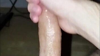 Solo massage turns into intense dick rub and masturbation