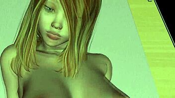 Busty 3D Cartoon Blonde Hottie Eagerly Riding Cock! Watch Her Moan Loudly!