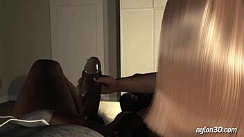 maria's night with interracial cuckold scenario in cartoon style