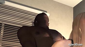 maria's night with interracial cuckold scenario in cartoon style