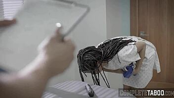 Young woman receives treatment from BDSM doctor
