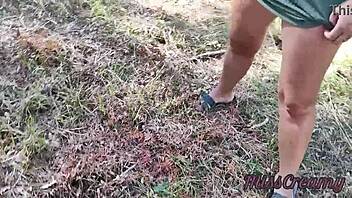 Steamy compilation of French teacher's outdoor public urination in risky locations