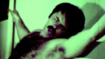 vintage scene with white cocks slamming into a black hairy pussy