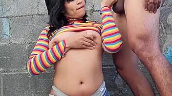 Epic Blowjob From Brunette In Long Striped Socks!