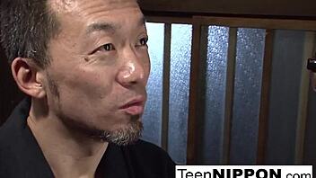 cute asian babe caught masturbating, ends up with a wild facial finish!