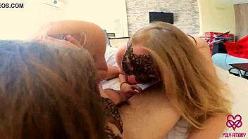 Double the pleasure: Two girls giving a steamy blowjob in 4K