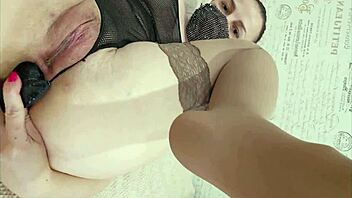 Little princess and her favorite toys dicks anal plugs stockings and bodysuits