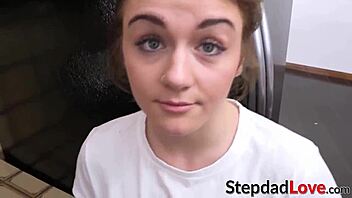 Naughty girl enjoys shared encounter with her father's big cock