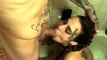 Stunning beauty receives intense face-fucking and deep throat action