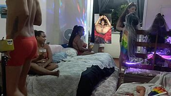 man, i got naked at the party, all sloppy with tons of chicks around!