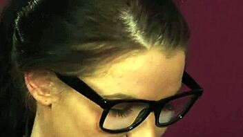 horny peach gets cum on face swallowing all