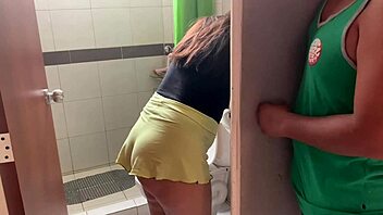 He licks my ass in the bathroom, thrilling risk