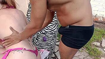 Latina Woman Craves Sensual Sex After Pool Bath, Leading To Anal Orgasm.