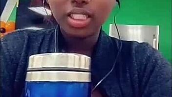 Video calls lead to hot ebony girl sucking on a big cock at her stepdad guest house - jhodez1