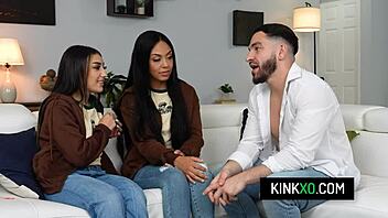 Perv stepbro influences teen stepsisters Violet Gems and Bianca Bangs