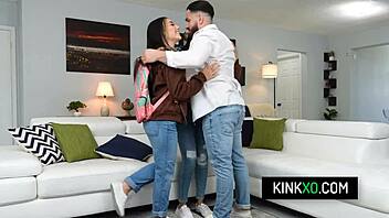 Perv stepbro influences teen stepsisters Violet Gems and Bianca Bangs