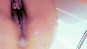 i caress my tight pussy alone in the bathroom, feeling wild.