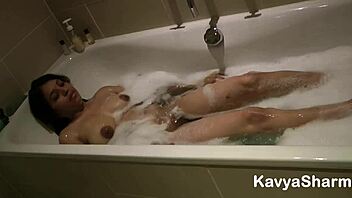 Indian Babe Kavya Fingers Tight Pussy in Bath Tub