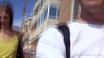 Teen sucks and rides two dicks hard.