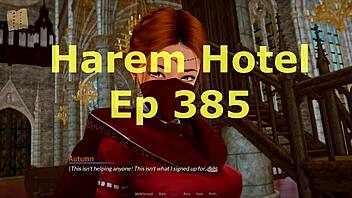 detailed gameplay in harem hotel episode 385 with characters