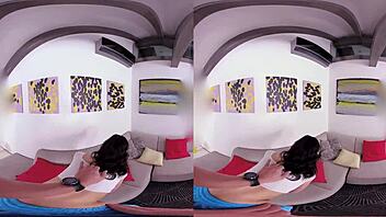 in this czech vr, the horny slut stops to suck my cock in lingerie