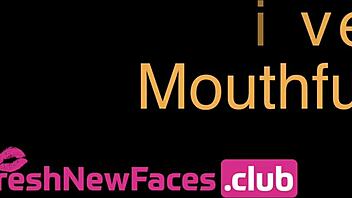 A white teen receives a BBC facial and blowjob