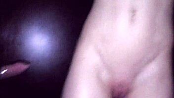 skinny wife gets fucked at glory hole while cuckold watches