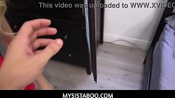 stepbro blackmails stepsister into stripping for him