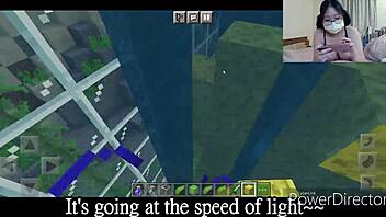 Busty gamer exposes it all in outdoor Minecraft series